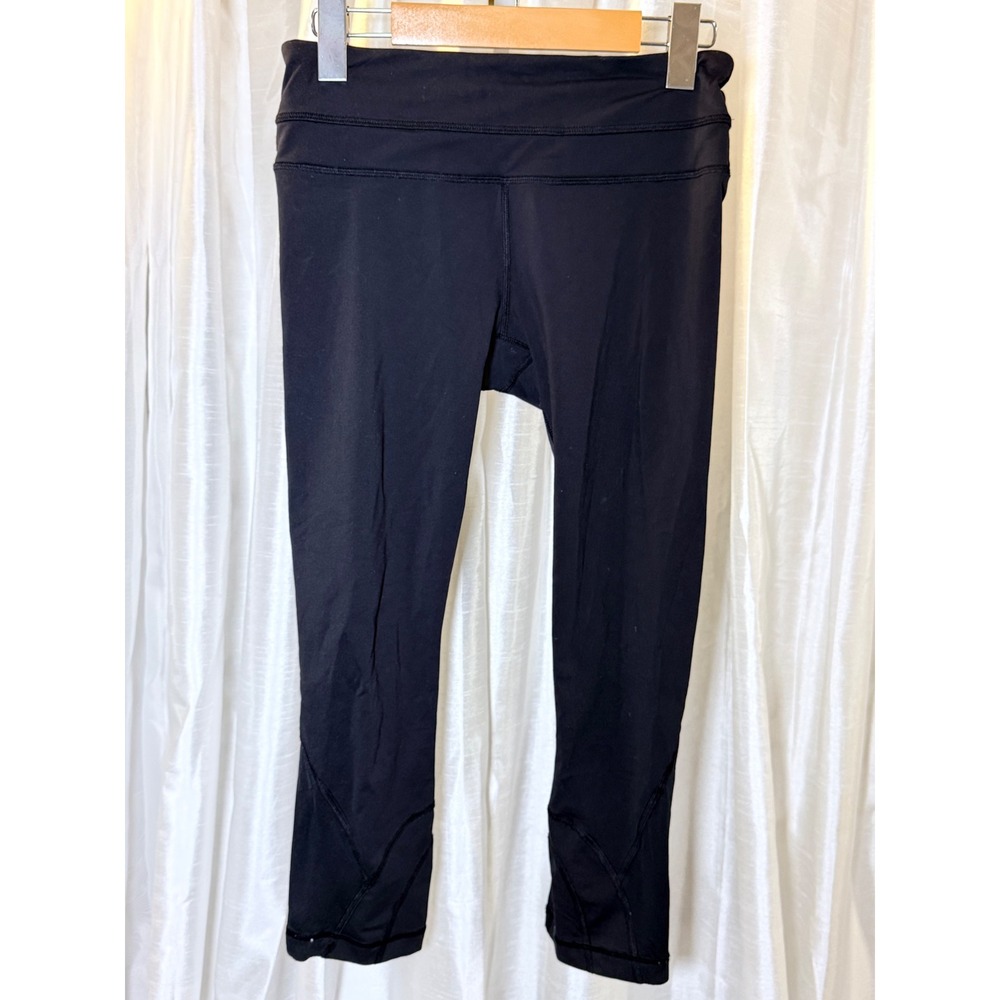 Lululemon Run Inspire Crop Leggings Womens 4 Black Excellent